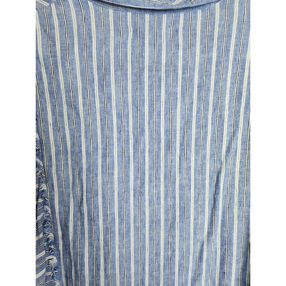 Z Supply Jayden Linen Blend Shirt Dress in Marina Blue Sz L beachy boho … - Picture 5 of 10